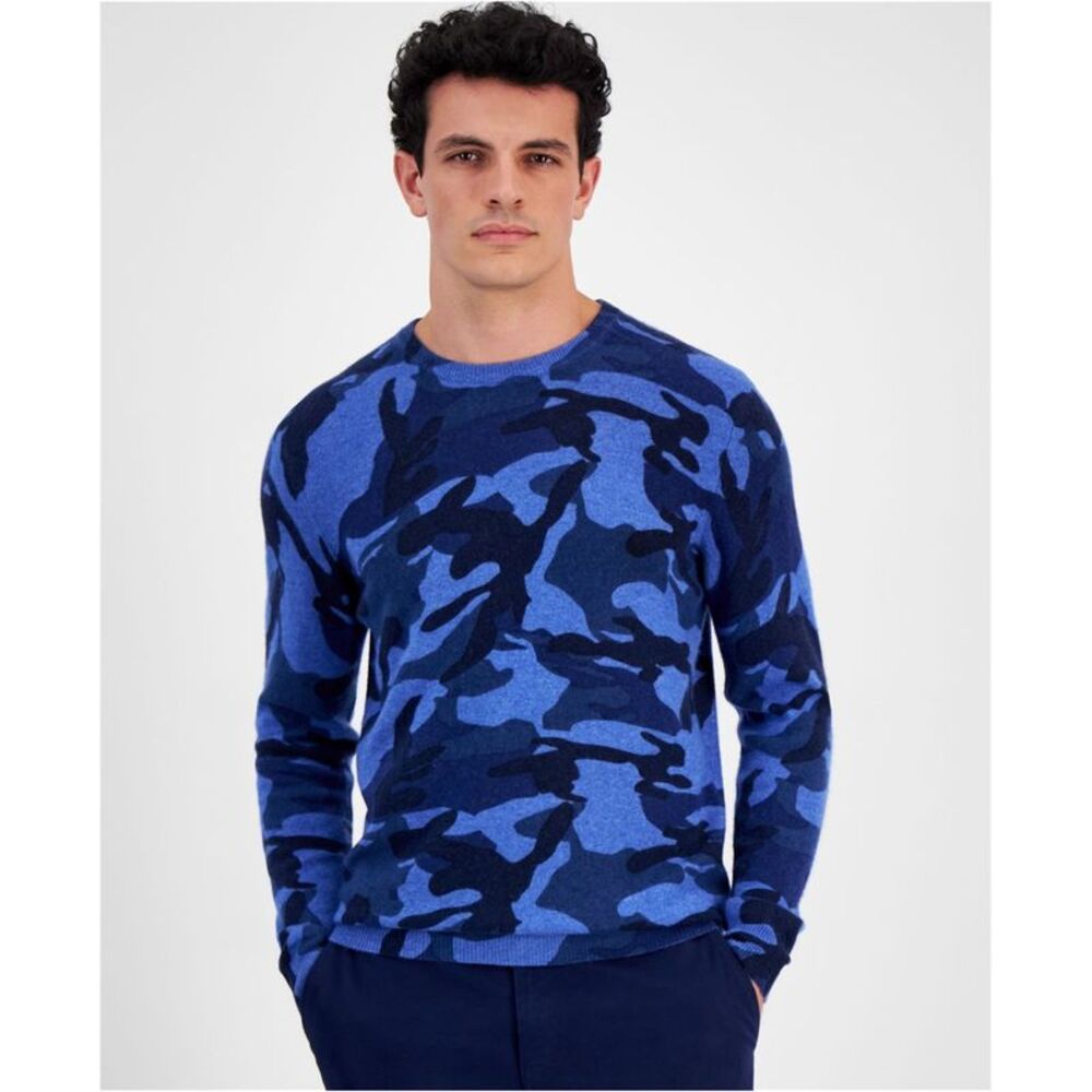 Club Room Mens Camo Cashmere Pullover Sweater, NWT